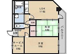ORYZA東寺 2SLDKの間取図画像