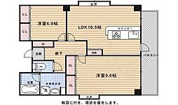 フォレストコート 2LDKの間取図画像