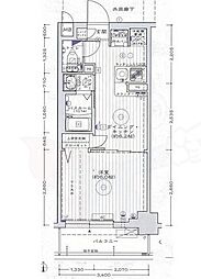 エステムプラザ京都ステーションレジデンシャル 1Kの間取図画像