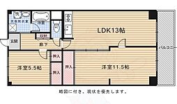 マンハイム五条 2LDKの間取図画像