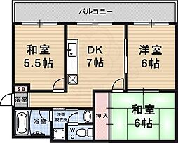 パレット御池 3DKの間取図画像