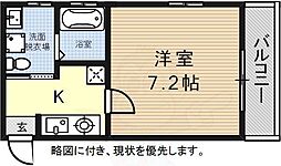 エスパス白梅町 1Kの間取図画像