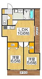 ウェステリア太秦天神川 2LDKの間取図画像