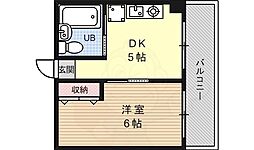 ヴィラドリーム 1DKの間取図画像