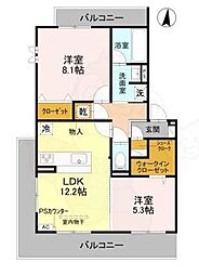 SAKURA CIEL 2LDKの間取図画像