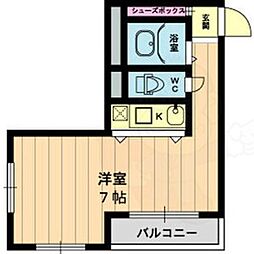 クリーンリビング・四条大宮 1Kの間取図画像