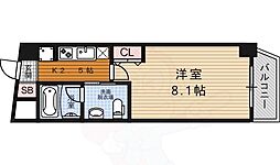 クリスタルグランツ京都高辻 1Kの間取図画像