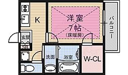 ヴィヴィ・セレサ2番館 1Kの間取図画像