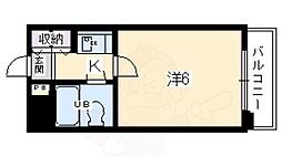 スペリオン四条烏丸 1Kの間取図画像