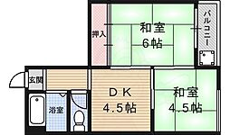 サニーハイツ 2DKの間取図画像
