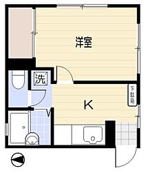 西日暮里ハウス 1階1Kの間取り