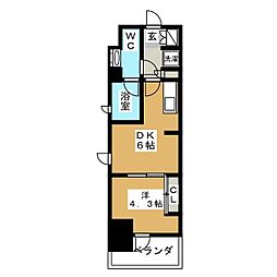 Brilliaist町屋 1DKの間取図画像