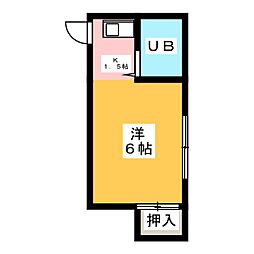 メゾン若月 ワンルームの間取図画像