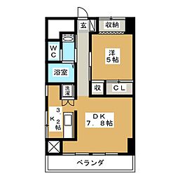 ダイアパレス町屋 1LDKの間取図画像