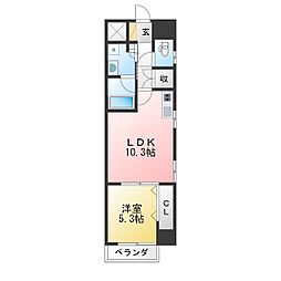 東京イーストレジデンス 1LDKの間取図画像