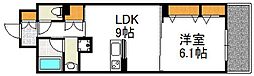 フィールドライト新大阪 1LDKの間取図画像