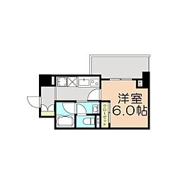 セルン新町 1Kの間取図画像