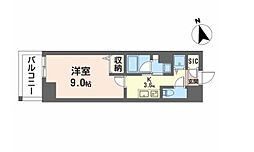 サンエール南堀江 1Kの間取図画像