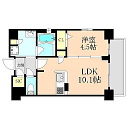 ラ・リヴィエール天満 1LDKの間取図画像