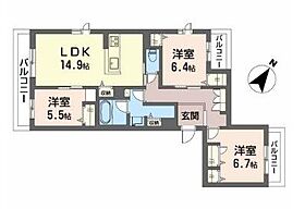 Bay Tree  ｜ 大阪府吹田市岸部北３丁目（賃貸マンション3LDK・2階・85.00㎡） その2