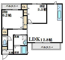 アルフォンス桜の町  ｜ 大阪府豊中市桜の町３丁目（賃貸アパート2LDK・2階・59.00㎡） その2