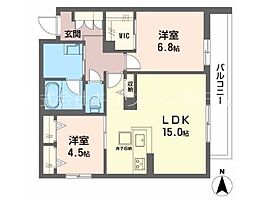 シャーメゾン ベル プレジール 2LDKの間取図画像