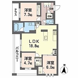 ジョフリエル 3LDKの間取図画像