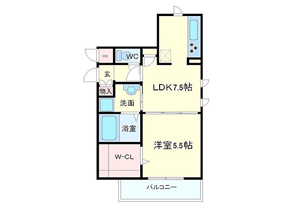 大阪府吹田市泉町２丁目(賃貸マンション1LDK・1階・35.50㎡)の写真 その2