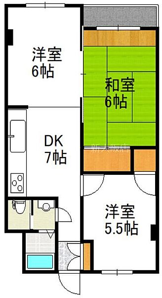 南千里第2コーポラスC棟 ｜大阪府吹田市千里山西６丁目(賃貸マンション2LDK・6階・51.84㎡)の写真 その2