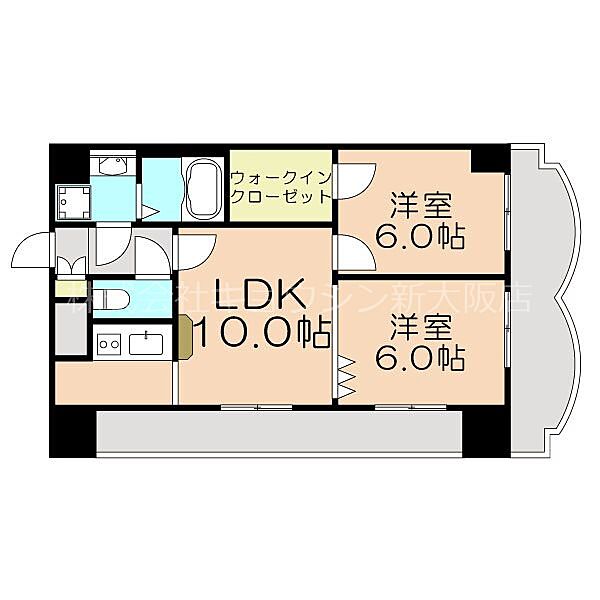 大阪府大阪市淀川区宮原１丁目(賃貸マンション2LDK・19階・47.66㎡)の写真 その2