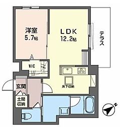 JR東海道・山陽本線 岸辺駅 徒歩11分の賃貸マンション 1階1LDKの間取り
