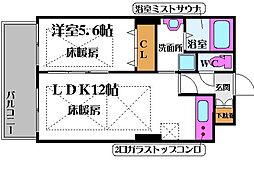 ノルデンタワー新大阪プレミアム 1LDKの間取図画像