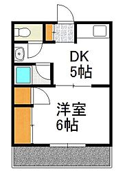 新板谷マンション 1DKの間取図画像
