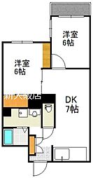 マスタニオフィション 2DKの間取図画像