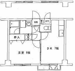 光栄ハイツ江坂 1DKの間取図画像
