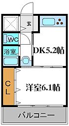 シェリール木村3 1DKの間取図画像