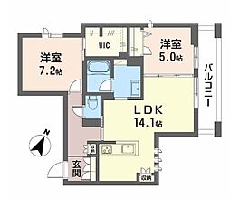 ルミエール勝 2LDKの間取図画像