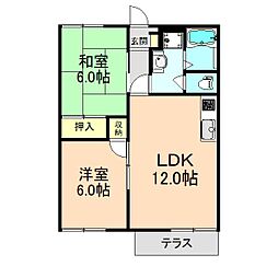 メゾン本町 2LDKの間取図画像