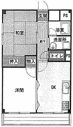 レジデンスマロン弐番館 2DKの間取図画像