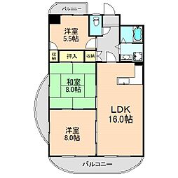 ベルエア1 3LDKの間取図画像