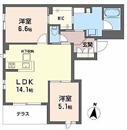 シャーメゾンNOVARCA 2LDKの間取図画像