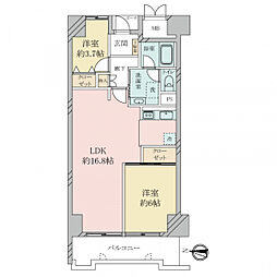 メロディーハイム大日 2LDKの間取図画像