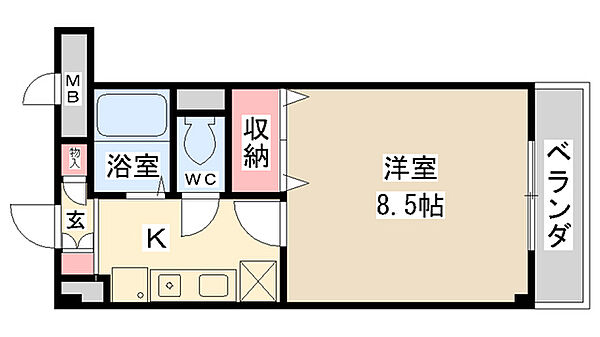 ツインステージ南花屋敷 ｜兵庫県川西市南花屋敷1丁目(賃貸マンション1K・3階・25.46㎡)の写真 その2