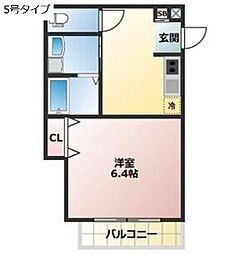 ALEGRIA池田 3階1Kの間取り