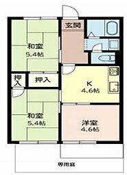 ヒルズ花屋敷 3Kの間取図画像