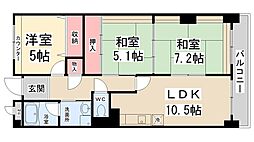 ピーチヒル加茂 3LDKの間取図画像