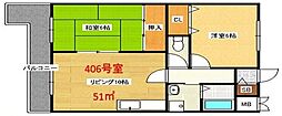 アルウェットグランドステージ 2LDKの間取図画像