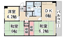 栄南団地10号棟 3DKの間取図画像