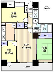 カムザ・スクエア八千代緑が丘タワーズ 3LDKの間取図画像