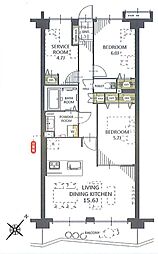 エクセル八千代緑が丘 2SLDKの間取図画像